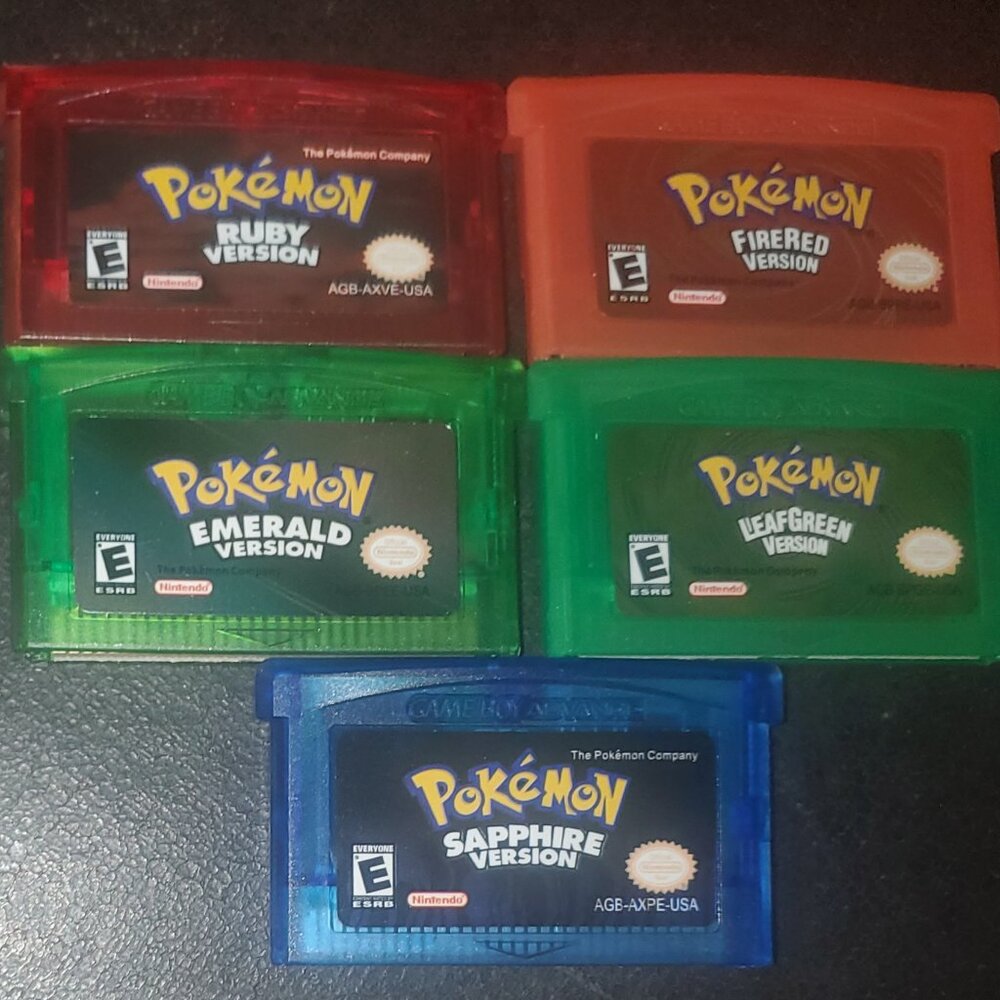 Pokemon Emerald FireRed LeafGreen Ruby Sapphire GBA Video Game Multi Language